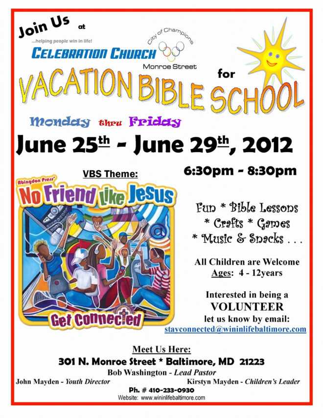 Vacation Bible School Flyer Template (Page 1) - Line.17Qq regarding Vbs Flyer Template