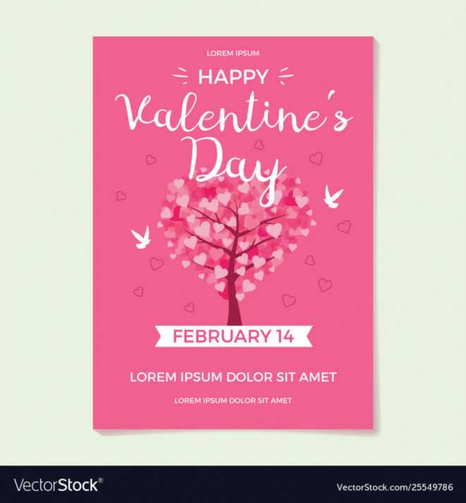 Valentines Day Flyer Template Royalty Free Vector Image regarding Valentines Day Flyer Template Free