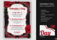 Valentine'S Day Menu Template Psd Design For Photoshop for Free Valentine Menu Templates