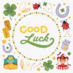 Vector Decorating Design Made Of Lucky Charms, And The Words.. intended for Good Luck Card Template