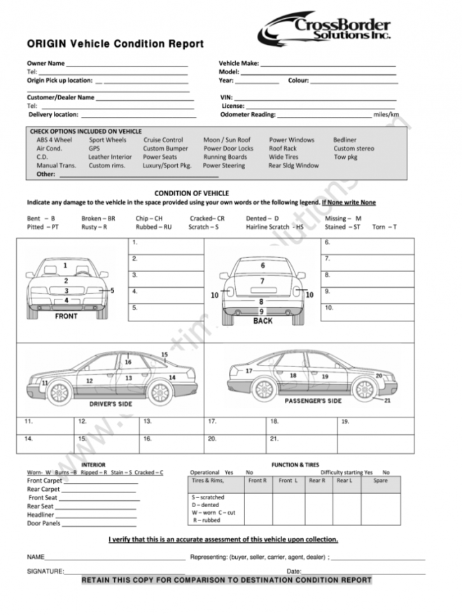 Vehicle Condition Report - Fill Online, Printable, Fillable with Truck Condition Report Template