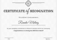 Vintage Certificate Of Recognition Template with Template For Recognition Certificate