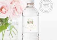 Water Bottle Label Template, Drive By Bridal Shower, Baby for Bridal Shower Label Templates