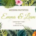 Wedding Event Invitation Card Template. Exotic Tropical Jungle.. in Event Invitation Card Template