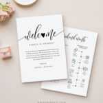 Wedding Timeline &amp; Welcome Letter Template, Minimalist pertaining to Wedding Welcome Letter Template