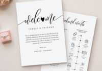 Wedding Timeline &amp; Welcome Letter Template, Minimalist pertaining to Wedding Welcome Letter Template