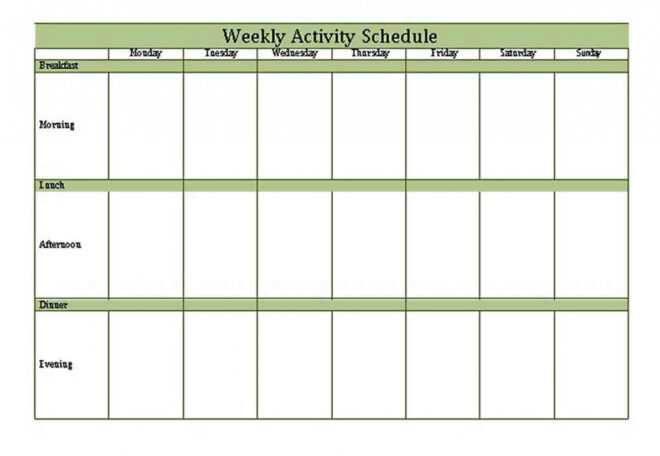 Weekly Activity Schedule Template | Think Moldova throughout Blank Activity Calendar Template