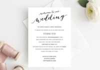 Welcome To Our Wedding Card with regard to Wedding Welcome Note Template