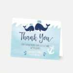 Whale Nautical Baby Shower Thank You Card Printable within Thank You Card Template For Baby Shower