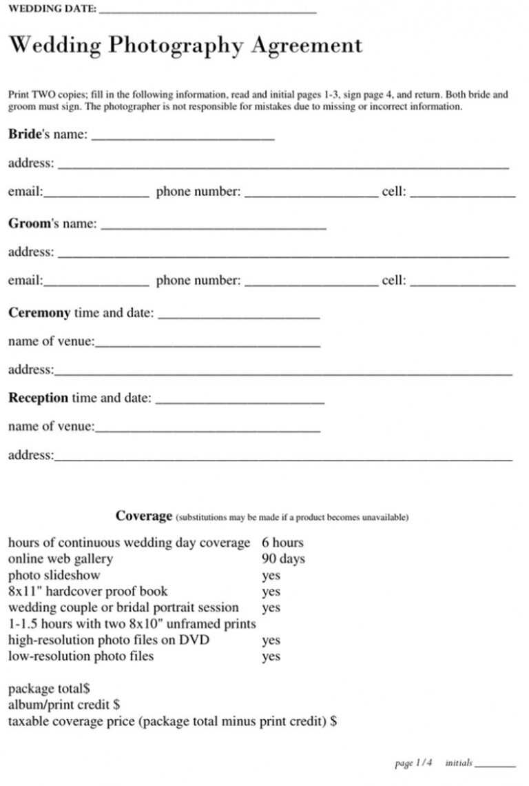 Photography Cancellation Policy Template