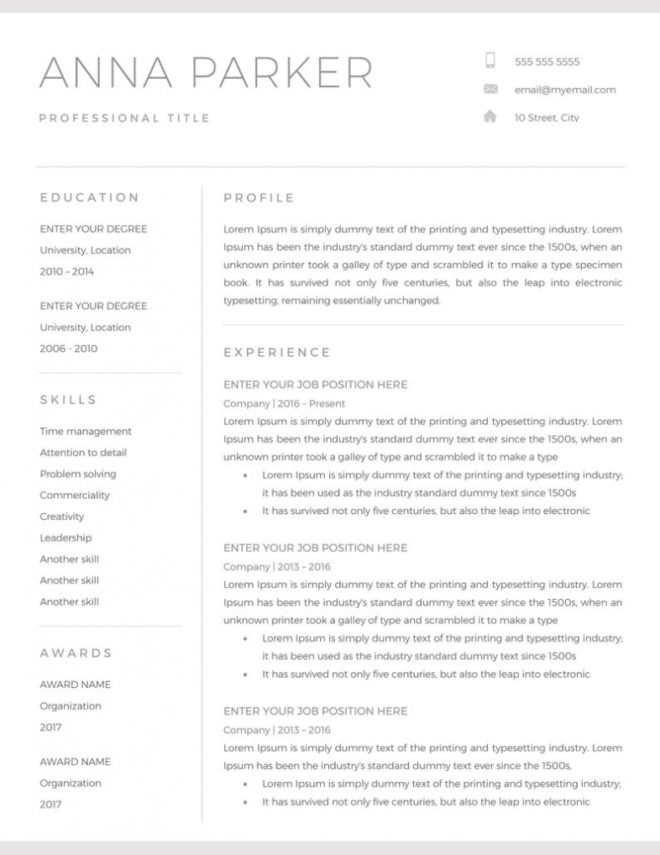 Word Resume Templates 20+ Free And Premium [Download] throughout Resume Templates Word 2010