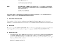 Workplace Mediation Agreement Template within Workplace Mediation Agreement Template