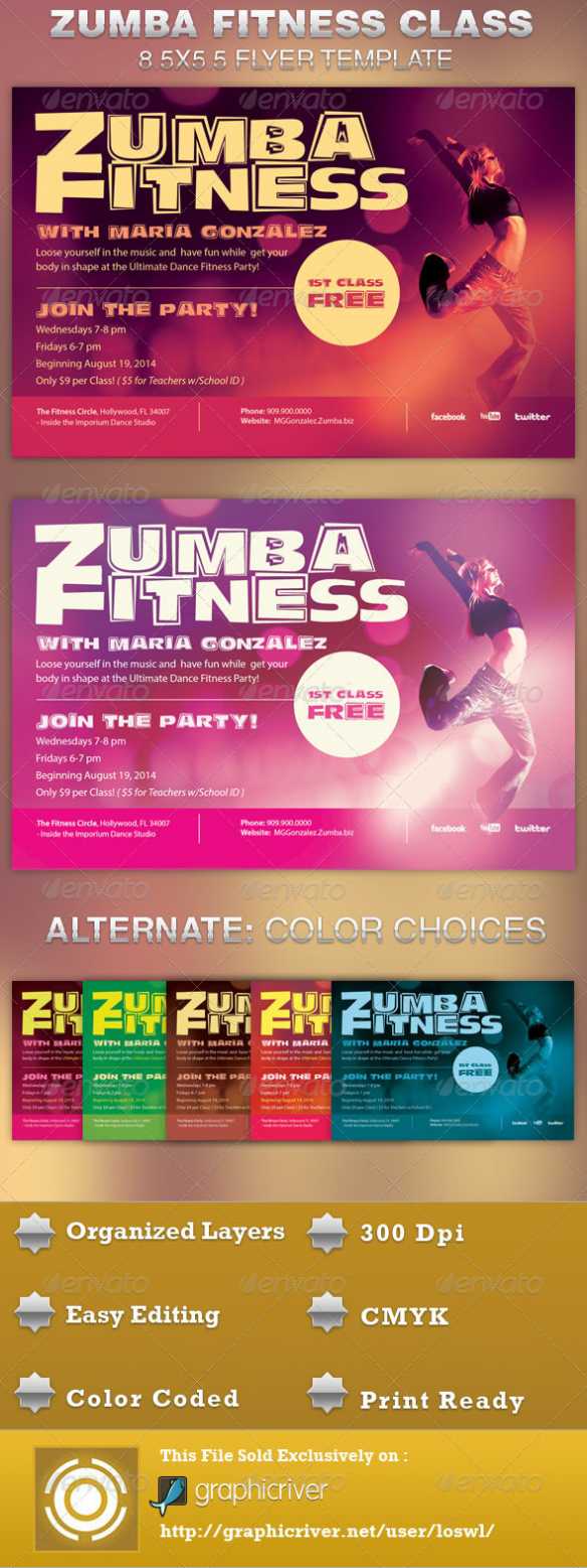 Zumba Fitness Class Flyer Template inside Zumba Flyer Template Free
